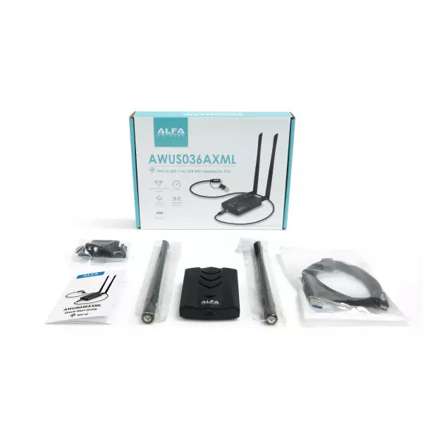 ALFA AWUS036AXML 802.11axe USB-C Wireless Adapter with External Antenna
