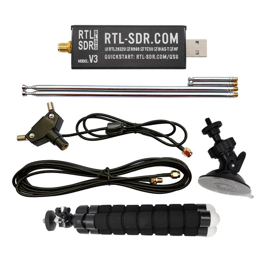 RTL-SDR Blog RTL SDR V3 R820T2 RTL2832U 1PPM TCXO SMA RTLSDR Software Defined Radio with Multipurpose Dipole Antenna