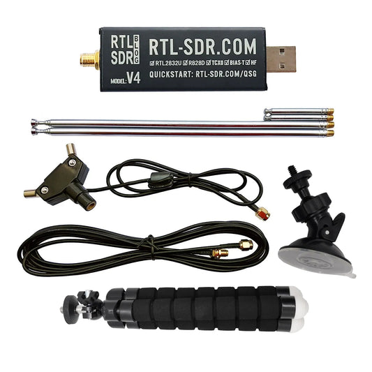 RTL-SDR Blog RTL SDR V4 R828D RTL2832U 1PPM TCXO SMA RTLSDR Software Defined Radio with Multipurpose Dipole Antenna