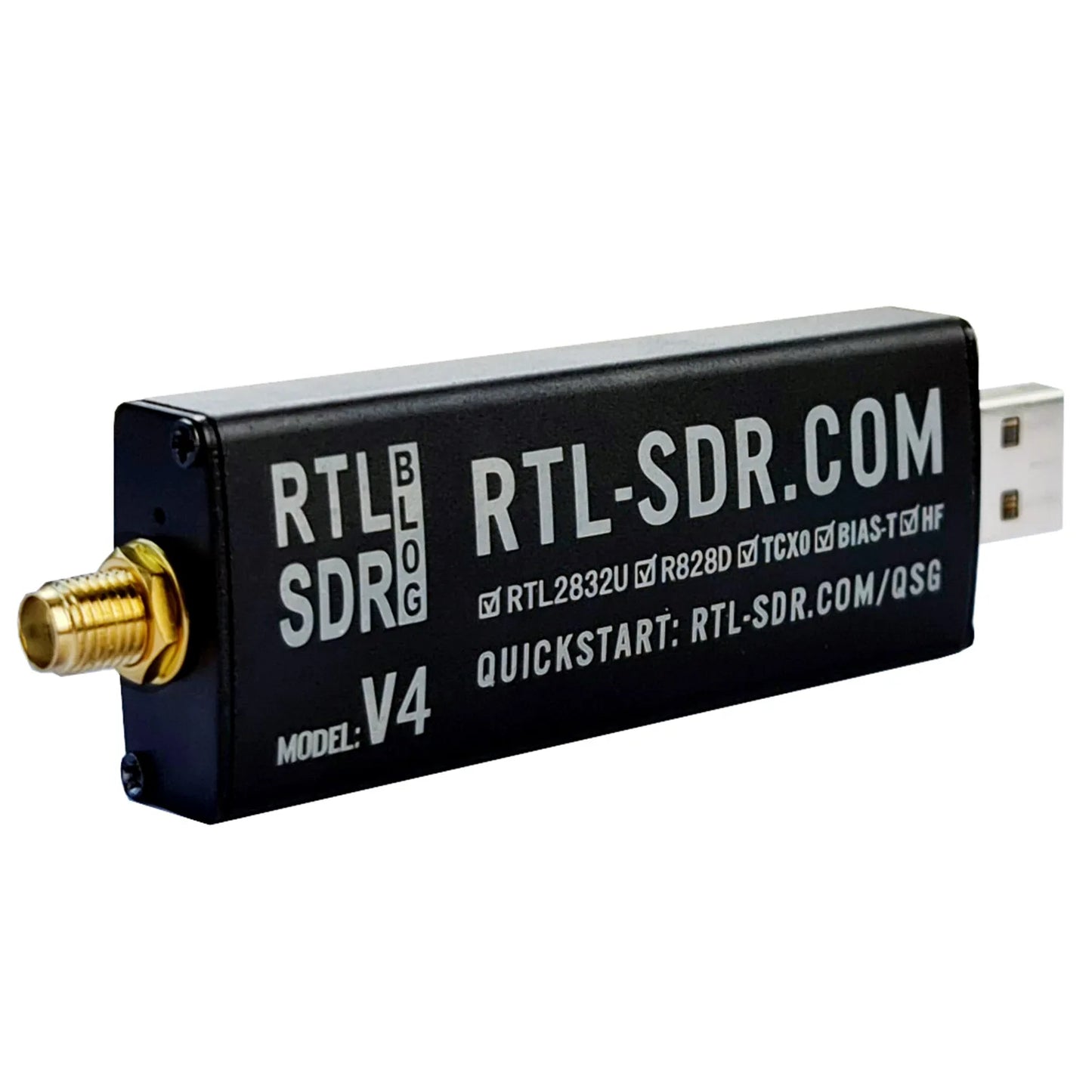 RTL-SDR Blog RTL SDR V4 R828D RTL2832U 1PPM TCXO SMA RTLSDR Software Defined Radio with Multipurpose Dipole Antenna